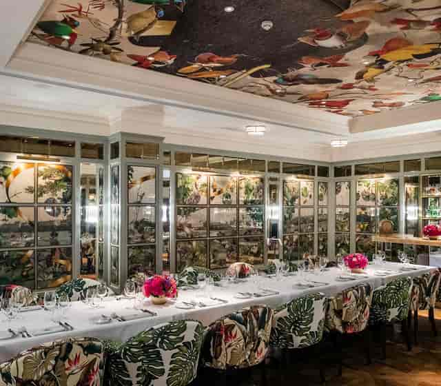 Elegant private dining space with floral décor at The Ivy Dawson Street for exclusive events.