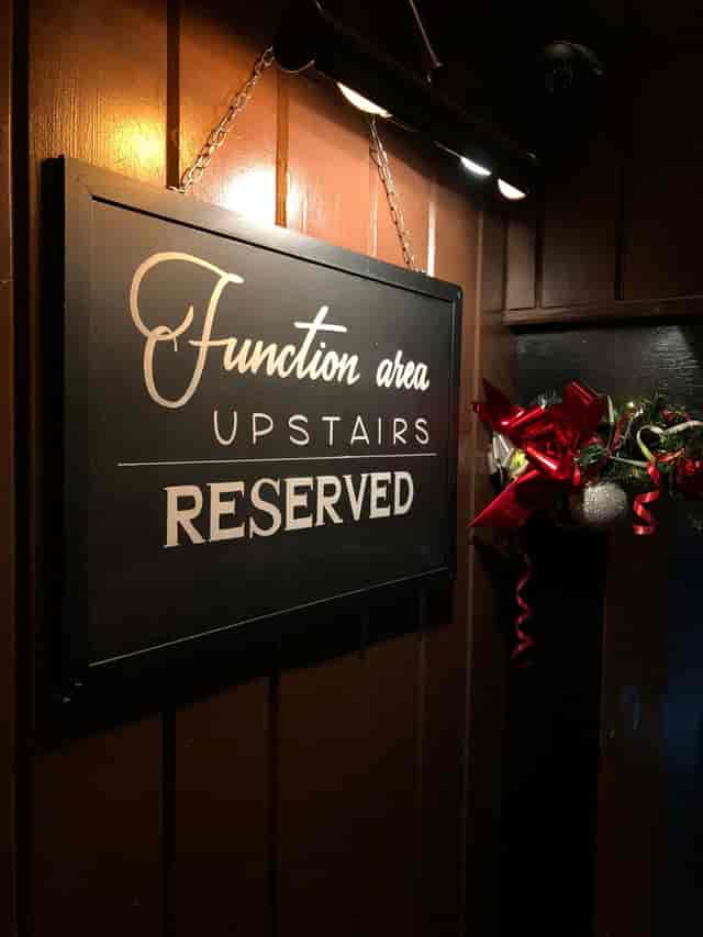 River Room function area sign, holiday party event