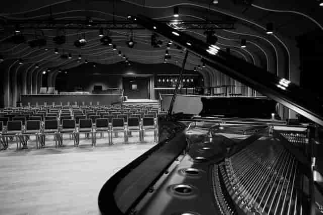 Jazz Hall concert, grand piano, conference, performance