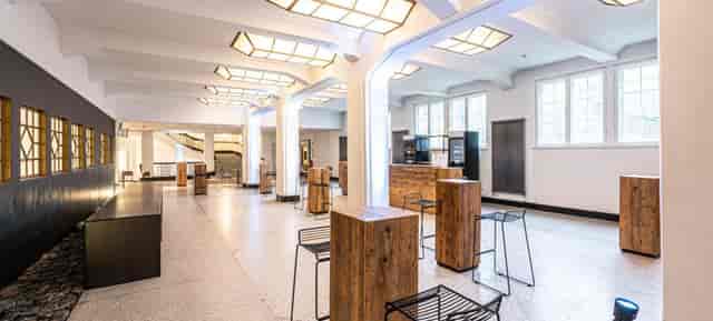 White Hall foyer, modern event space, networking, cocktail hour
