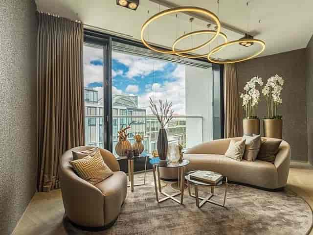 Modern coworking lounge, executive meetings, VIP Hamburg event