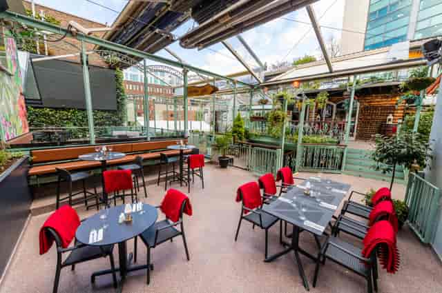 Harcourt beer garden, modern, outdoor event venue