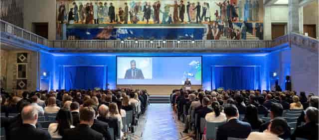 Grand conference hall, stage, awards event