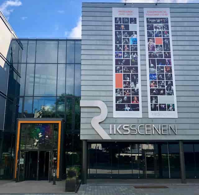 Riksscenen amphitheatre: corporate event banner backdrop