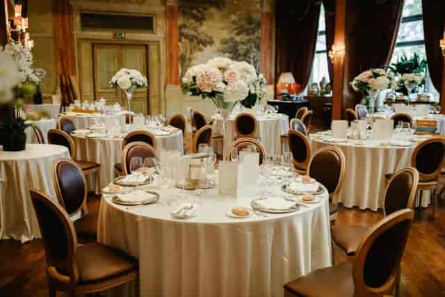 Luxury Ballroom Gala Dinner - Elegant Floral Centerpieces