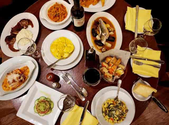 Riccardo Trattoria multi-course tasting menu, Italian catering, corporate dinner.