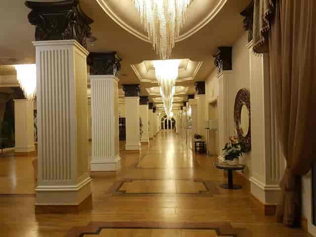Palace Hotel Michelangelo Room, ornate columns, chandelier, grand lobby event