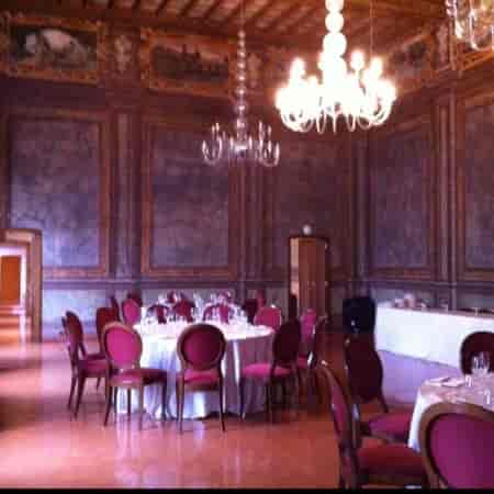 Grand Hotel Villa Torretta ballroom, chandeliers, wedding, banquet.