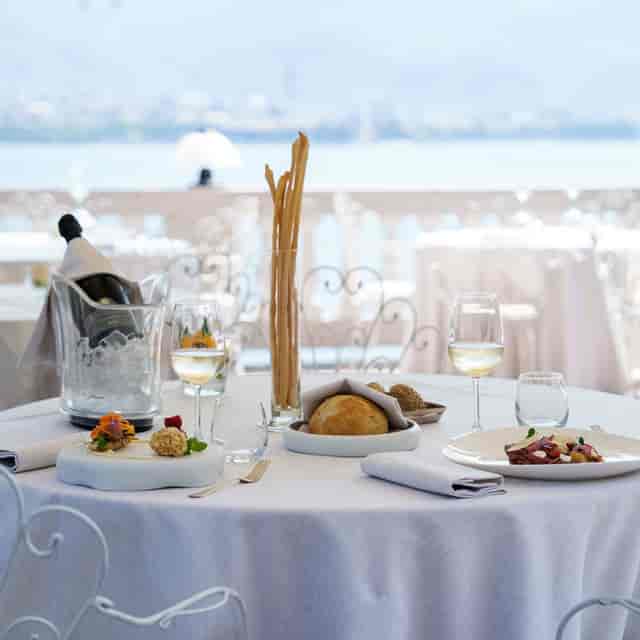 Elegant villa dining table, VIP lunch, wedding tasting