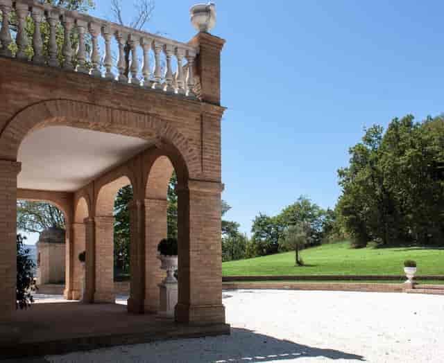 Villa Nena outdoor event venue, loggia, cocktail reception, elegant ceremony