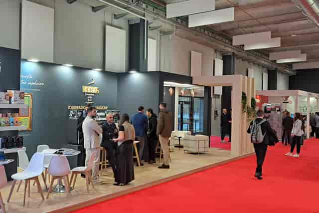 Sala Margherita Hack trade show booth, red carpet, networking