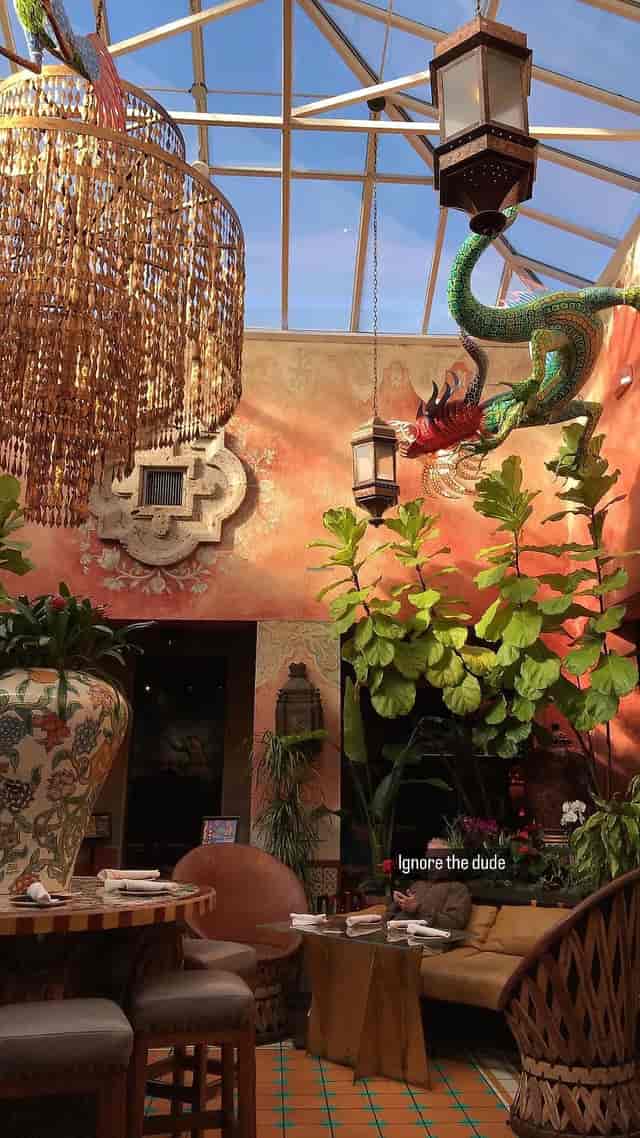 Fonda San Miguel event: ornate interior, lush greenery