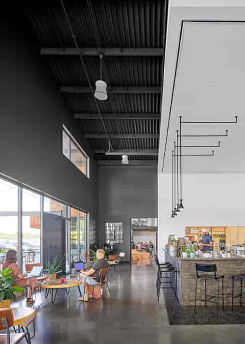 Medici Roasting cafe, industrial event space, modern venue