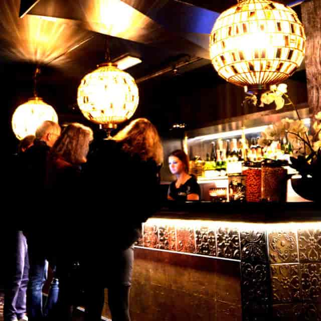 Modern bar, cocktails, networking event