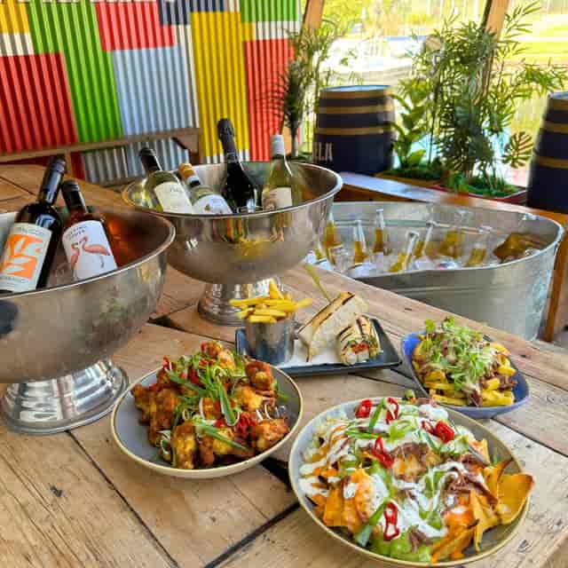 AstroDeck Terrace in Hackney Wick, vibrant setup for casual networking events and celebrations.