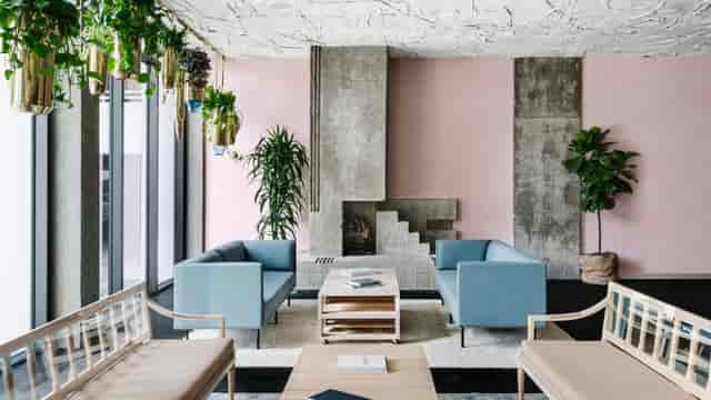 LINE Austin lounge, modern seating, networking event