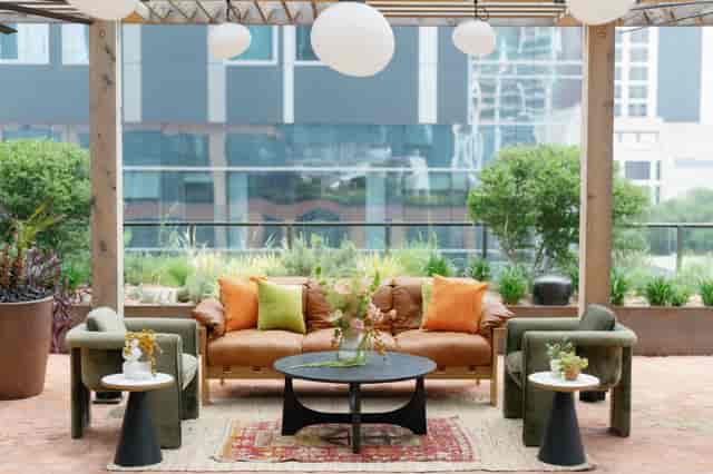 Moontower outdoor lounge, VIP party, networking event