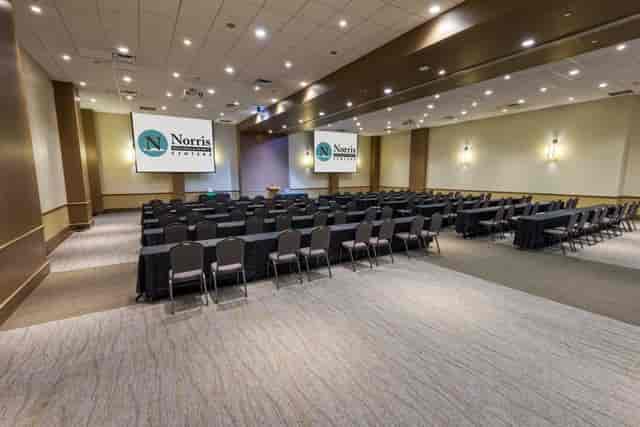 Austin Black Chamber corporate training event with screens
