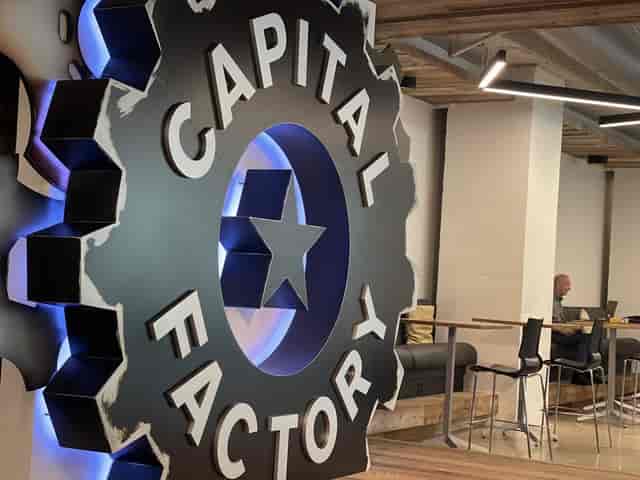 Capital Factory event space: flexible seating, networking, workshop