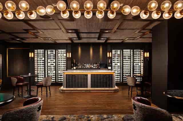 Otis Hotel Austin meeting room, wine display, corporate event, networking