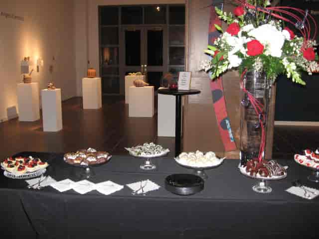 Art gallery dessert station, elegant party, catering