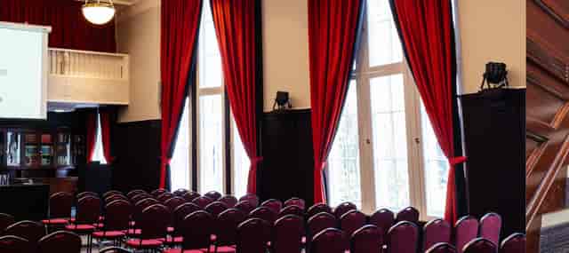Euston Suite ballroom, red drapes, gala dinner, award ceremony