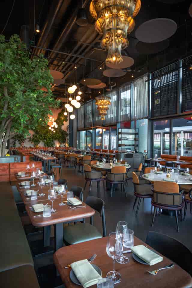 Iris Hall at HERA Restaurant: elegant dining space for events and gatherings.