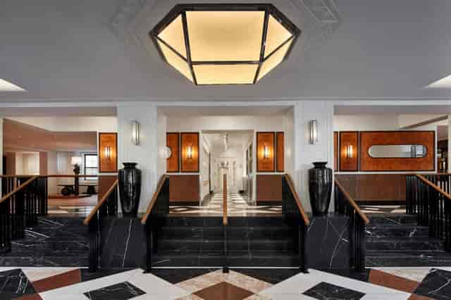 Lyle's DC Art Deco lobby, grand stairs, event reception