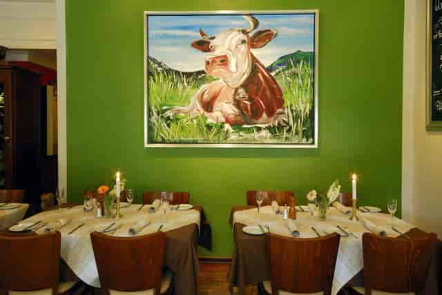 Ebert Restaurant private dining, green walls, intimate event
