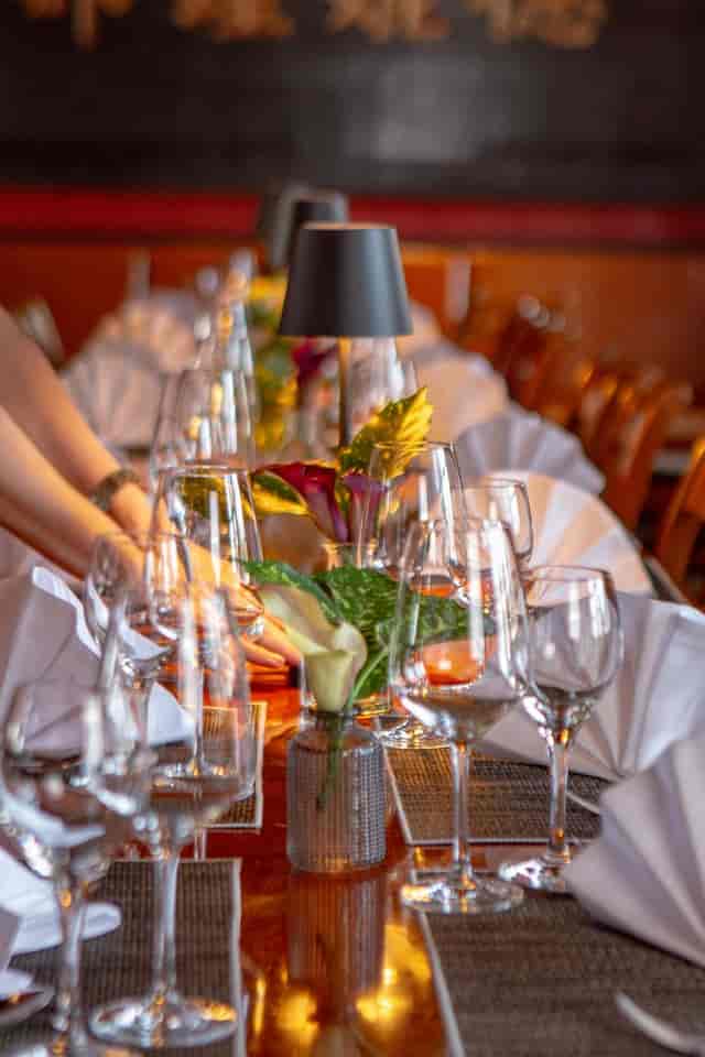 Asian restaurant VIP dinner, elegant table setting