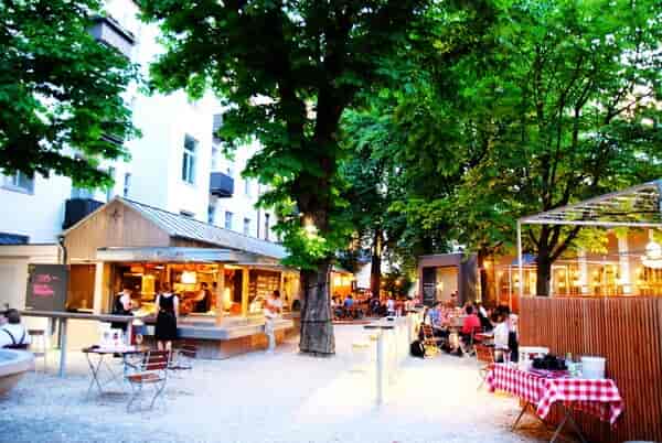 Munich beer garden, Paulaner, outdoor event, summer party