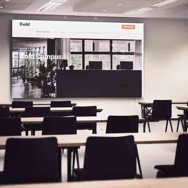Bold Campus lecture hall, modern setup, training event, product launch