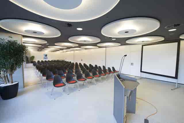 Coubertin event space, modern seating, lecture, workshop