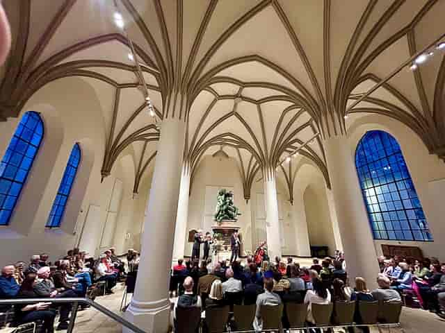 Gothic concert hall, Bayerisches Nationalmuseum, impressive ceiling