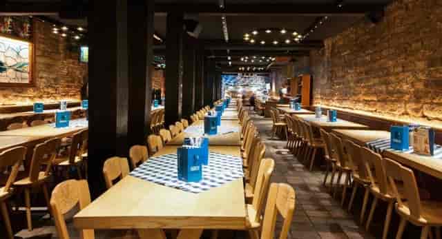 Stammtisch Private Dining Room: Rustic Munich Brauhaus venue for networking dinners and socials.