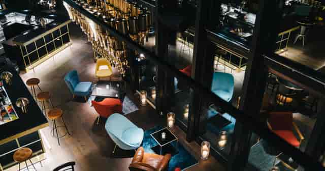 Ruby Lilly restaurant lounge with stylish seating for networking receptions and VIP events.