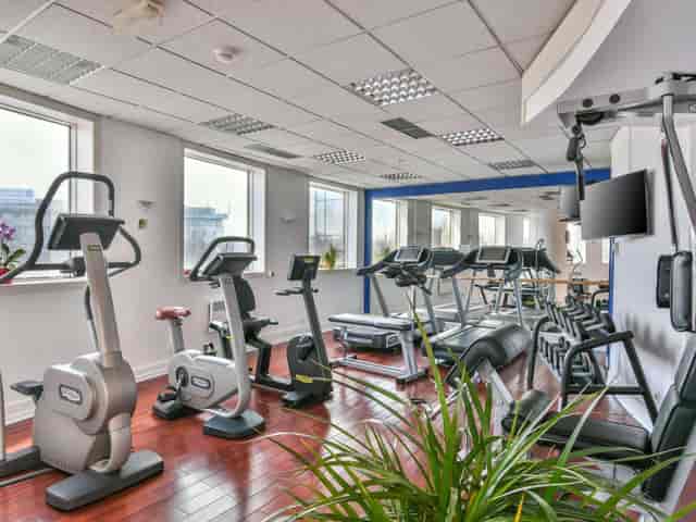 Fitness center at Pullman Bucharest World Trade Center for corporate hotel events.