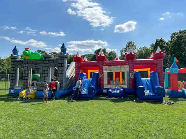 Family engagement zone at Bucharest Events Center with inflatable rentals for brand activations.