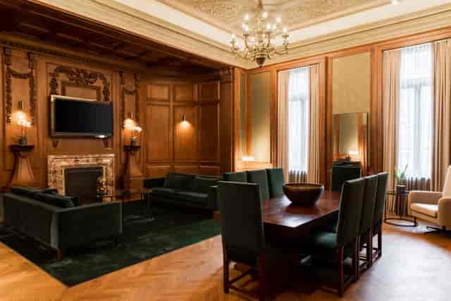 Istanbul Boardroom at The Marmorosch Hotel: wood-paneled executive meeting and event space.