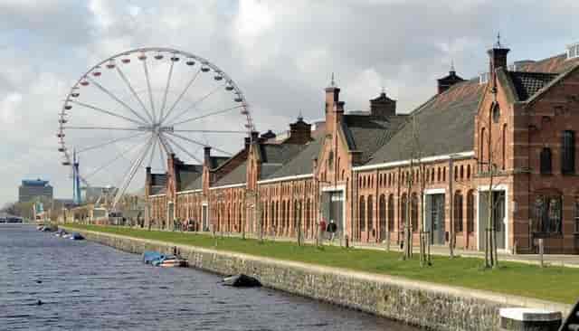 Westerpark waterfront campus with industrial architecture for festivals and corporate events.