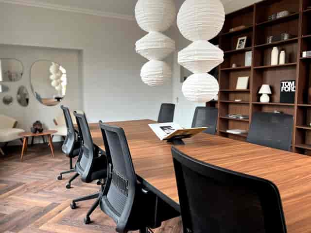 Luxury boardroom at CreativeGrounds for executive strategy sessions and client pitches.