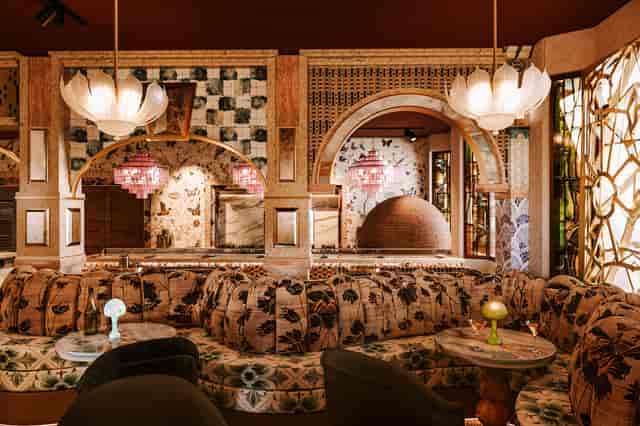 Maximalist lounge at The Siren for VIP receptions and exclusive networking events.