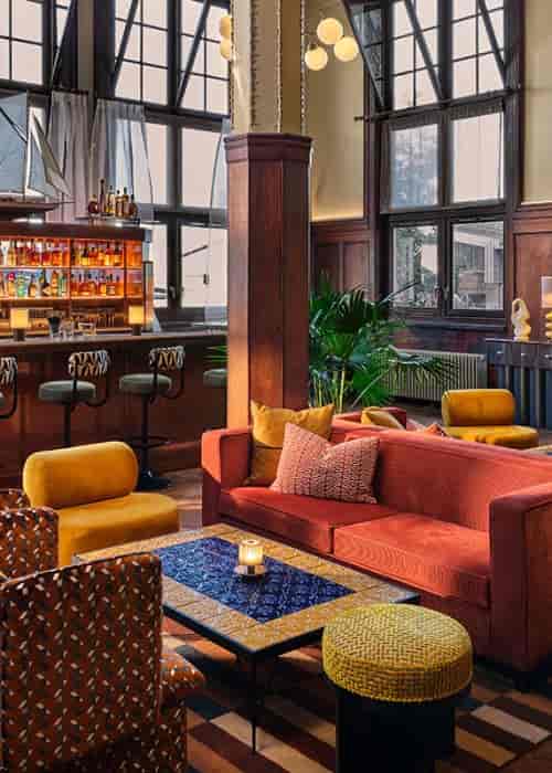 The Pantry at The Hoxton Amsterdam: chic bar lounge for VIP networking and conference receptions.