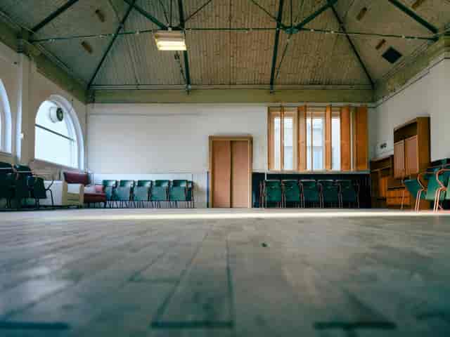 Playhouse East event space, natural light, versatile venue