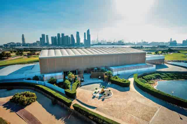 Outdoor event venue, Festival Arena Dubai, with skyline views for corporate retreats and galas.