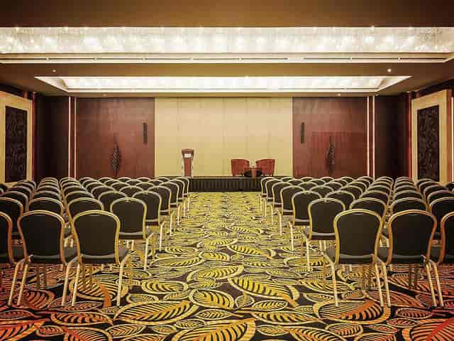 Monte Carlo Ballroom theater setup for professional corporate events and business presentations.