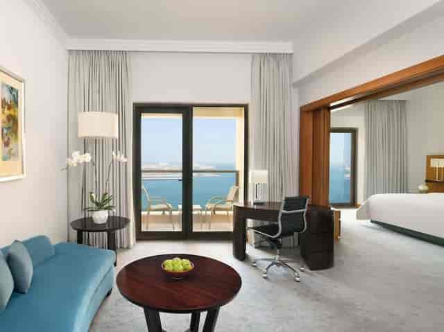 Executive suite at Mövenpick Jumeirah Beach with waterfront views for VIP meetings and events.