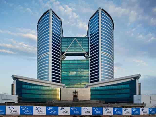 Modern Jafza One Convention Centre auditorium for corporate summits and executive meetings.