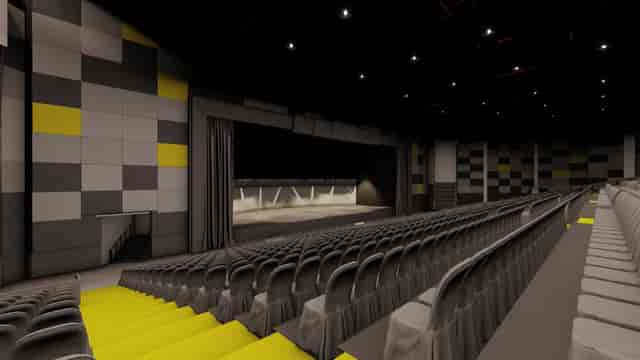 Modern auditorium at The Agenda with fixed seating, ideal for corporate events and conferences.