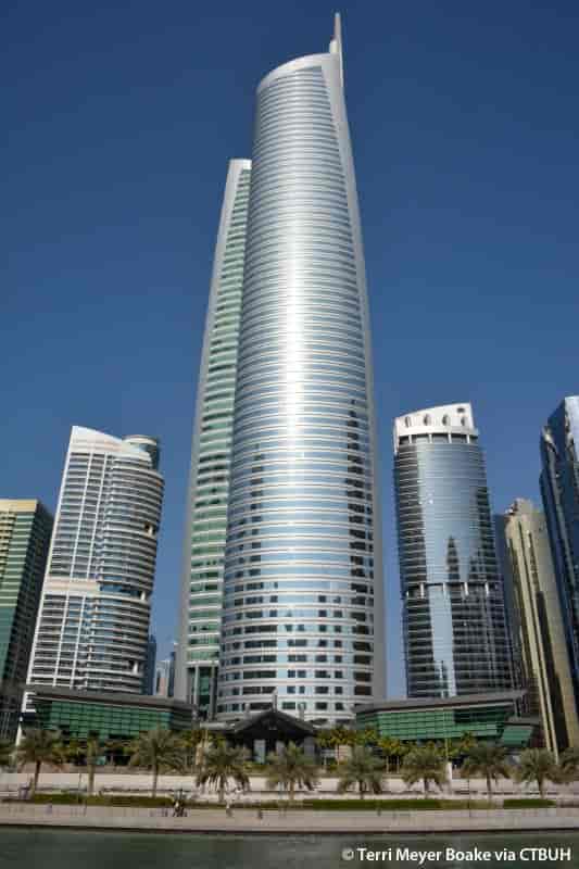 Modern meeting rooms in Almas Tower, Dubai skyline view for executive corporate boardrooms.